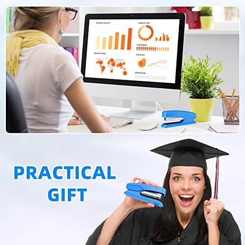 Desktop Stapler School College Office Supplies Portable Durable Staplers For Desk Accessories Heavy Duty Stapler With 25 Sheet Capacity For Home Classroom Office Teacher (Black, Blue, Gray, 6 Pcs) #TOP5