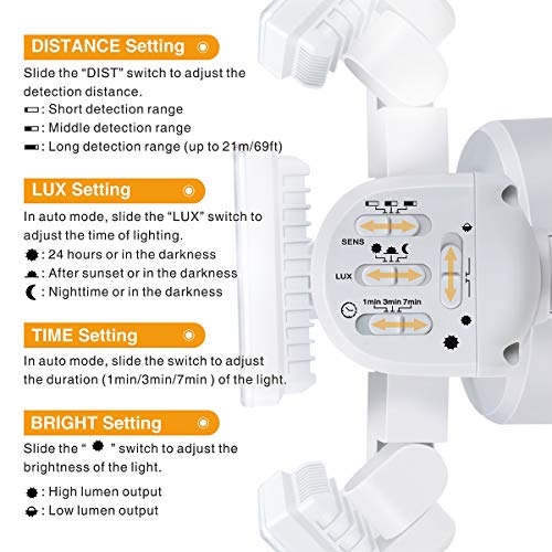 SOLLA led strahler mit bewegungsmelder, 40W 3000LM Superhell LED Fluter Außen, IP65 Wasserdicht PIR Außenstrahler,5000K 3 Köpfe LED Flutlicht für Garage, Garten, Veranda, Auffahrt