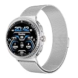 Astorgos Cinturino in Metallo Compatibile con Samsung Galaxy Watch 8 40mm 44mm/Galaxy 8 Classic 46mm, Cinturino di Ricambio in Acciaio Inossidabile a Rete con Chiusura Magnetica, Argento