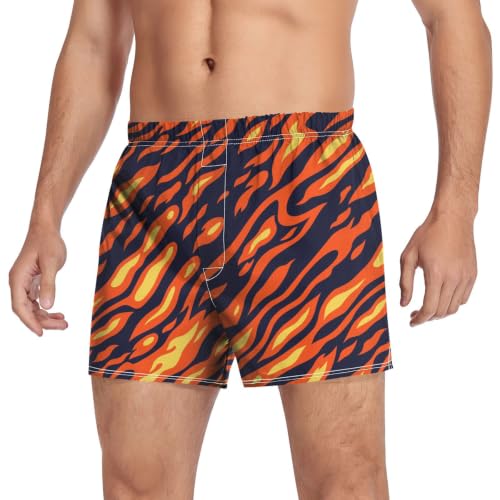 Image of Men's Boxer Shorts Cotton Loose Underwear with Button Fly