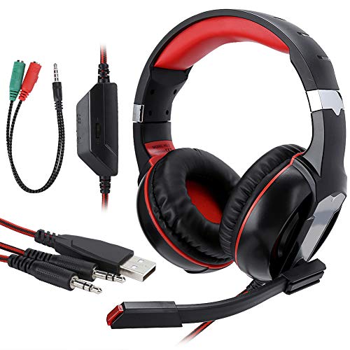 ANGGREK HGâ€‘2 Gaming Headset Wired Earphone Overâ€‘Ear Headphones Subwoofer Stereo with LED Microphone for PS4
