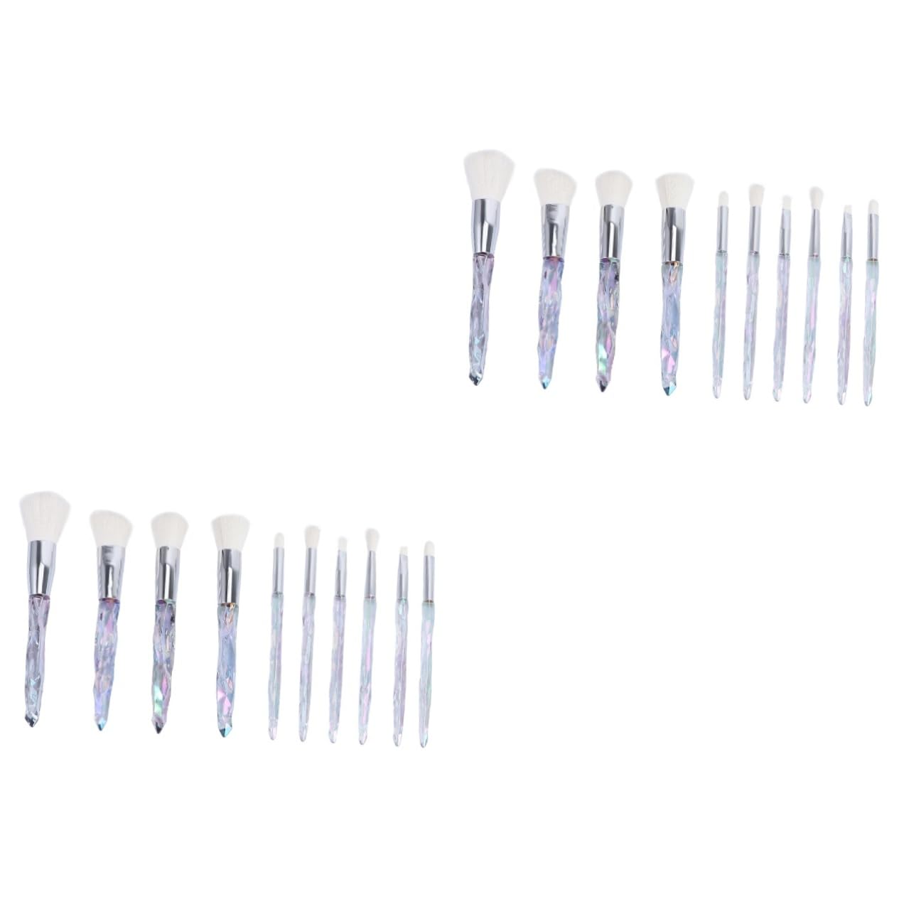 Didiseaon 20piezas Pinceles De Maquillaje Profesional Mango Transparente Para Facial y De Accesorios De y Fáciles De Limpiar