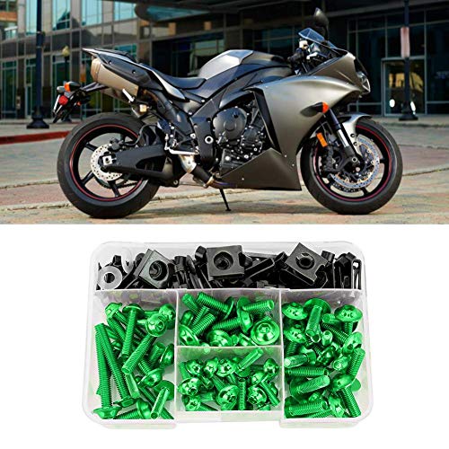 Miniatura 2 de Tornillos, kit universal de carenado de 177 piezas de tornillos de motocicleta M5 M6 apto para motos deportivas (verde)