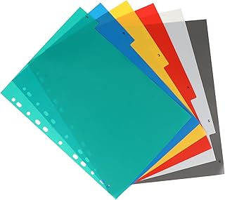 VILLCASE 24 Unidades De Separadores De Fichário De Papel De Índice 6 Divisórias Divisórias De Página Com Guias Separadores De Fichário De Página De Classificação Abas Adesivas Marcadores