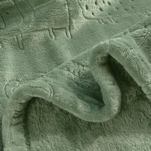 Image of BORITAR Baby Blanket for Boys Girls Ultra Soft Fleece Warm and Lightweight Animal Blankets for Infant Toddler Newborn, 30x40 Inch, Olive Green