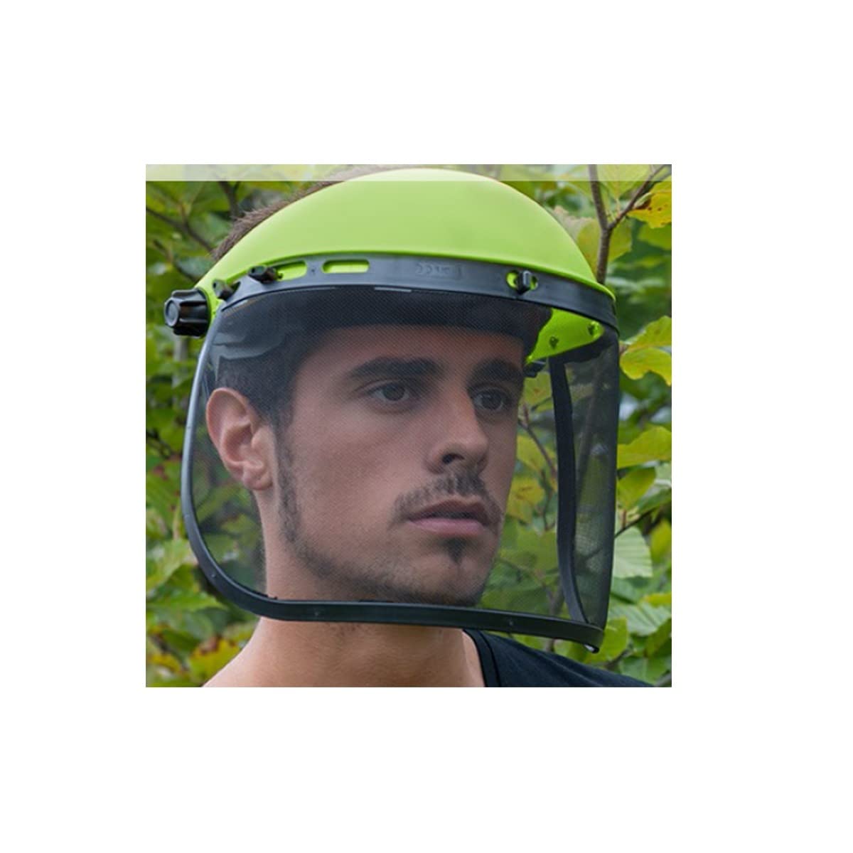 Visiera Protettiva Con Rete Metallica | Protezione Viso Per Giardinaggio E Lavori | Certificata CE EN1731