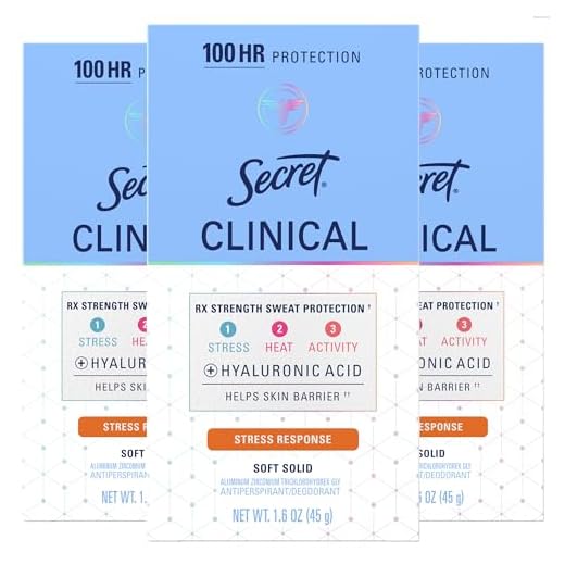 Secret Clinical Strength Antiperspirant and Deodorant Women, Soft Solid Stress Response, 1.6 oz (Pack of 3)