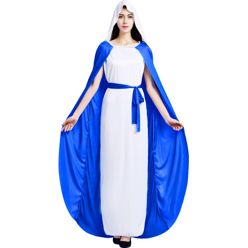 Robe longue adulte à capuchon pour déguisement de nativité et fêtes médiévales