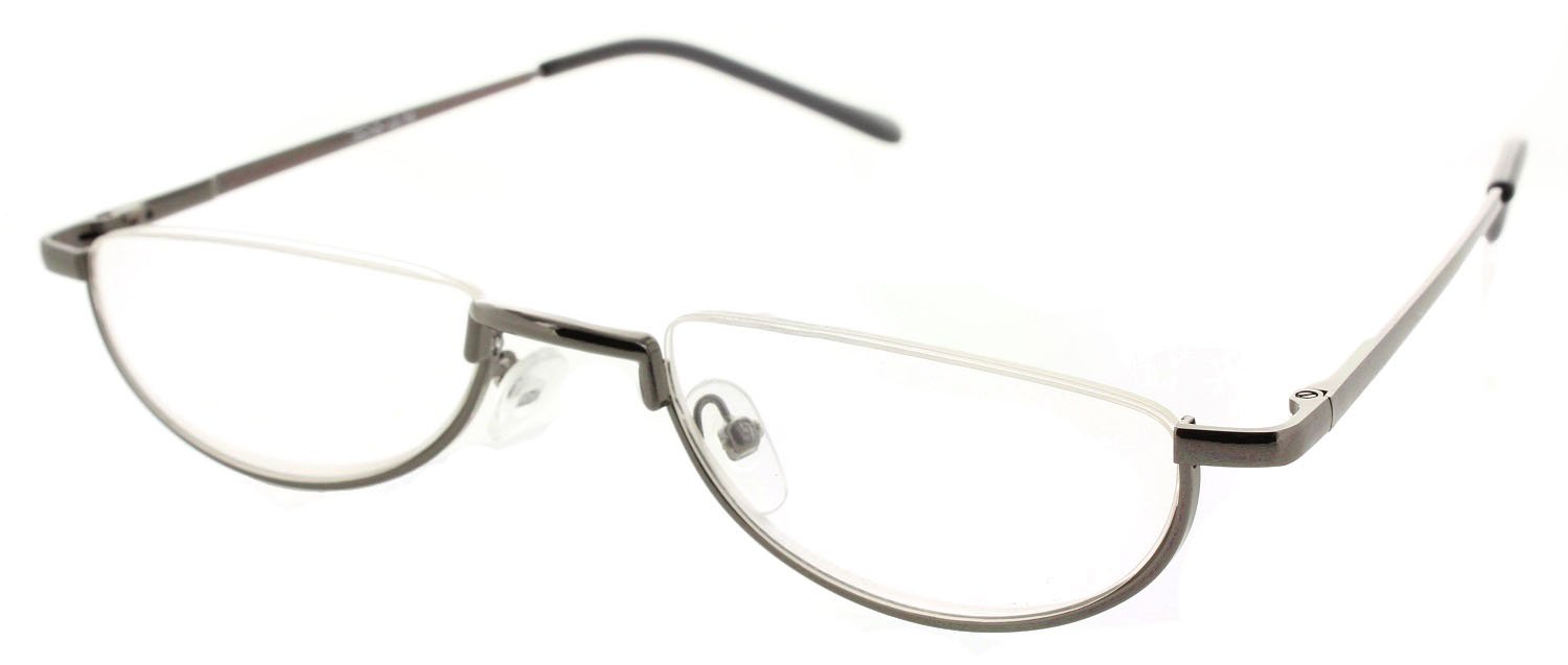 FioreBrentwood Half-Frame Reading Glasses Half-Moon Readers with Spring Hinges