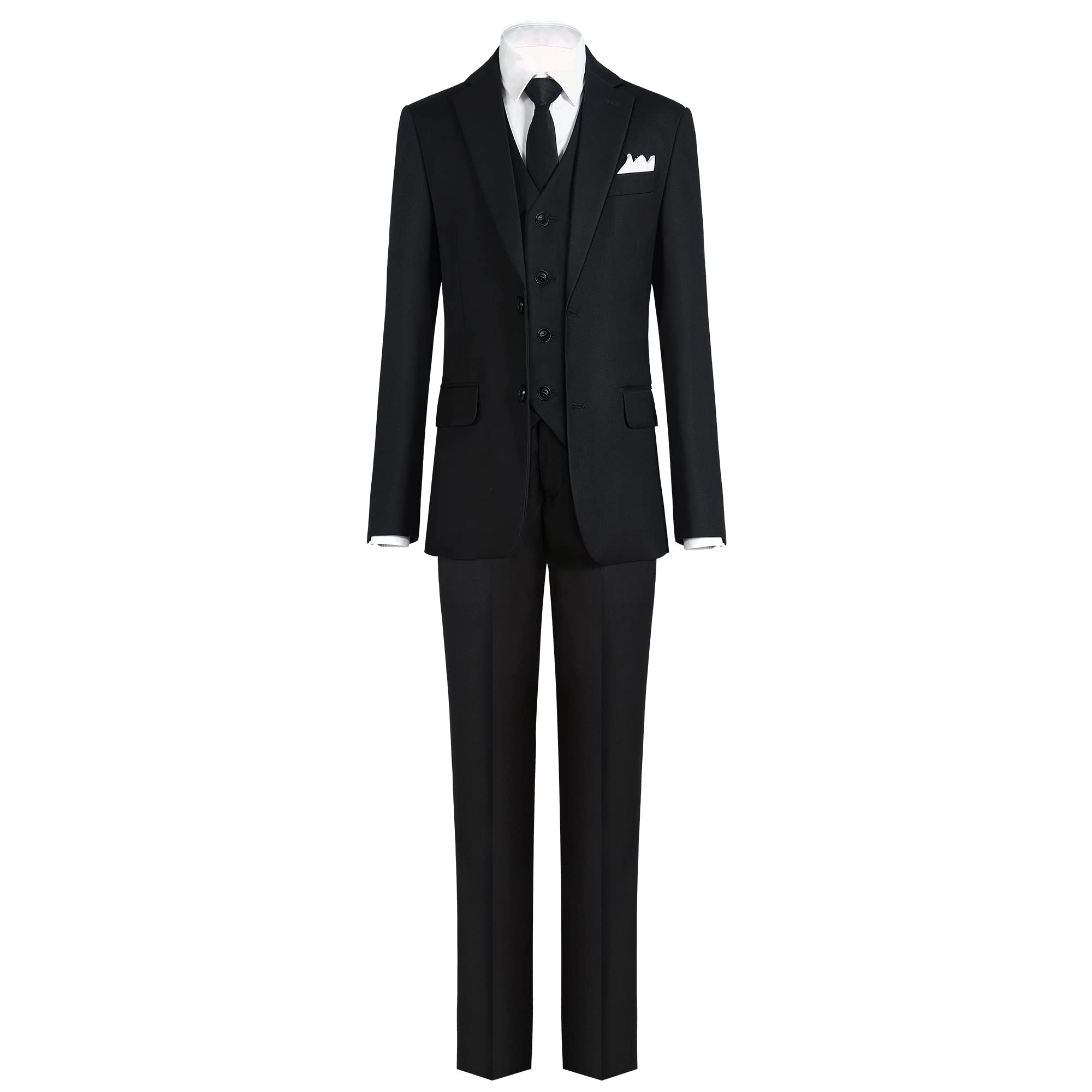 Photo 1 of Marvelous Kids Boys' Formal Slim Fit Suit Set, Ring Bearer Outfit 14 Black