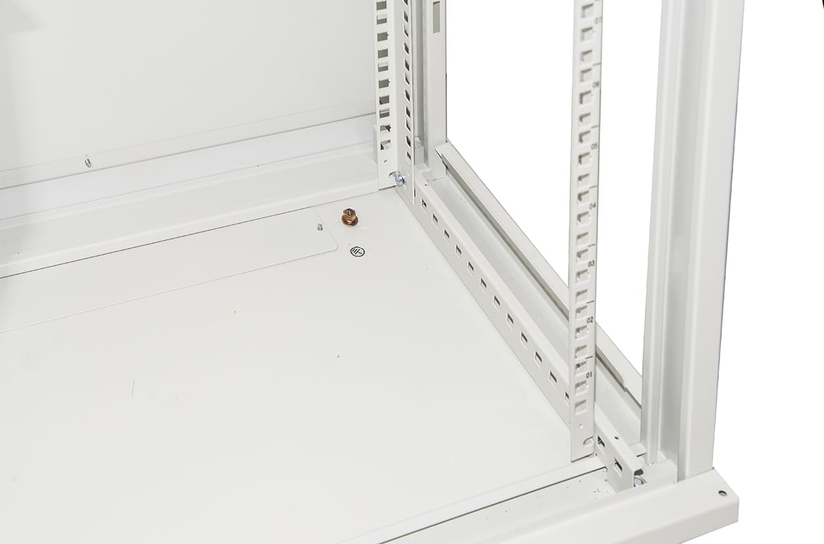 armadio rack 19" CO1912UGF da muro con porta in vetro temperato e struttura in metallo grigio capacità 12 unità dimensioni 63,5x60x45 cm disassemblato per server ed altri apparati IT
