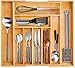 Bandeja de Cubiertos de Bambú con 9 Cajones Ajustables, Organizador de Cubiertos, Soporte de Almacenamiento para Bandeja de Cubiertos Compacta para Utensilios de Cocina y Cubiertos (31-45) x 41 x 5cm