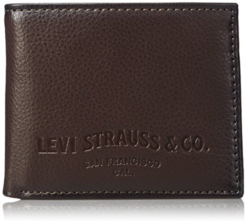 Levi's Men's Slim Bifold Wallet - Genuine Leather Casual Thin Slimfold with Extra