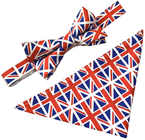 Nœud papillon Union Jack ajustable en coton pour en finir avec les faux plis