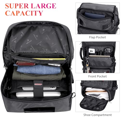 Image of WITZMAN Carry on Travel Backpack for Men Airline Approved Convertible Nylon Luggage Backpack