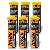Isostar - Hydrate & Perform Powertabs mit Orangengeschmack - Brausetabletten für Isotonische Getränke – 6 x10 Tabletten