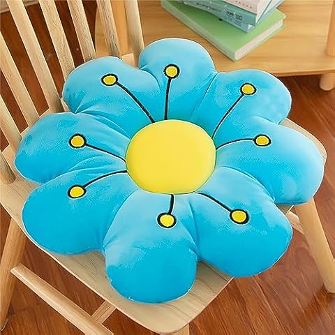 AZCHEN Flower Floor Pillow Cushion Chair Flower Cushion Home Decor Plush Pillow Reading Pillow (17.7 in, Blue) Cover