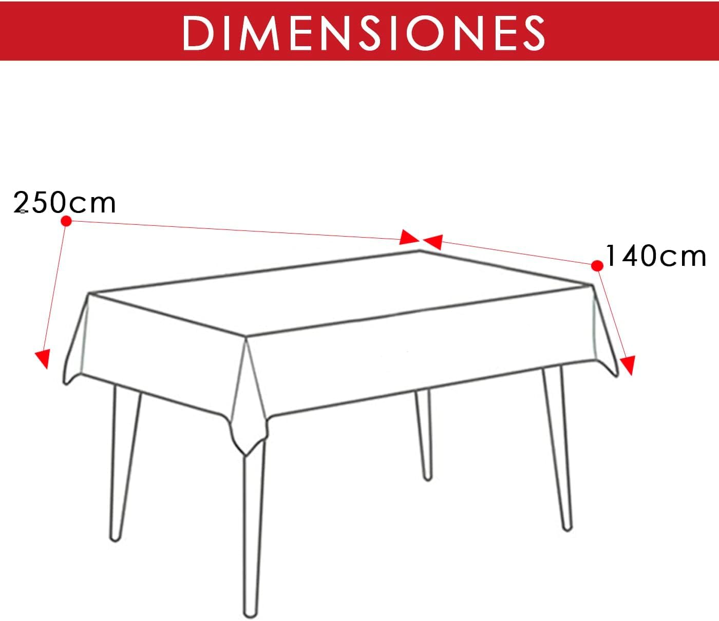 Lanovenanube Nappe de Noël pour Table Rectangulaire, Nappe Toile 01 Dimensions 140 x 250 cm Nappe avec Dessin de Noël pour décorer votre table
