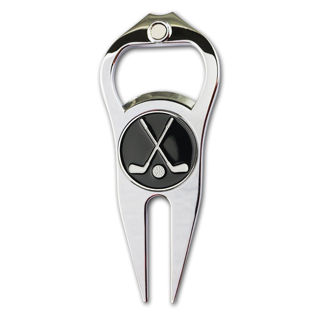 GOLTERS Golf Divot Repair Tool with Ball Marker, A Unique and Multi-Functional Golf Accessory, Nickel