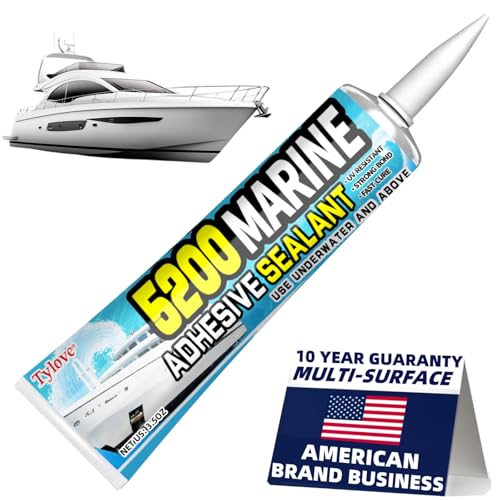 5200 Marine Sealant Adhesive Fast Cure 3oz Permanent Waterproof Bond for Boats RVs Decks & Pool Tile UV Resistant Above & Below Waterline
