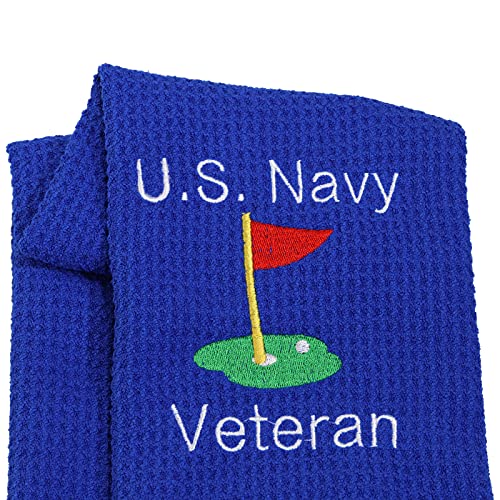 Levlo Navy Retirement Gift Us Navy Veteran Golf Towels Military Gift For Husband Father Veteran Gift (Us Navy Veteran) #TOP4