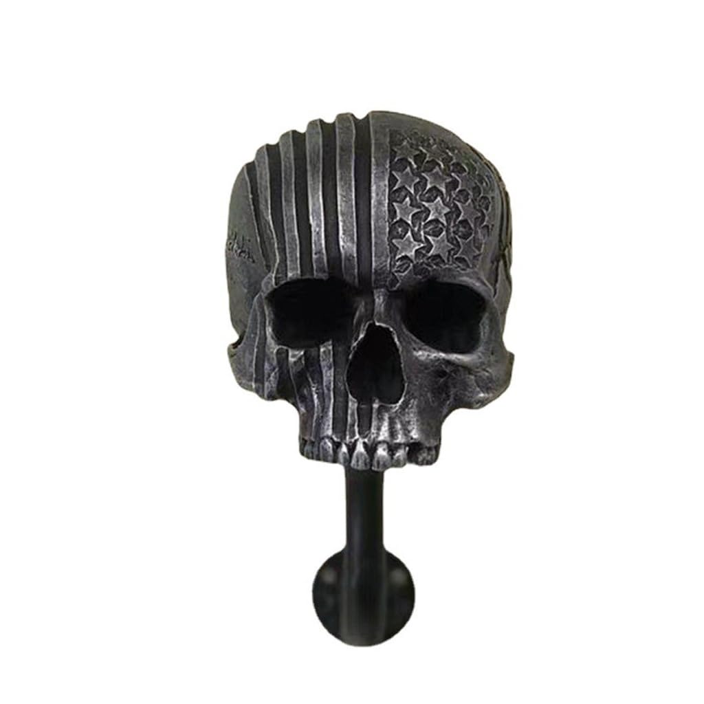 Gdjgnudk Grey Motorcycle Skull Helmet Holder, Wall Skull Head Helmet Holder, Wall Mount Motorcycle Helmet Rack, Helmet Holder For Biker Motorcycle Enthusiast, For Biker Motorcycle Enthusiast