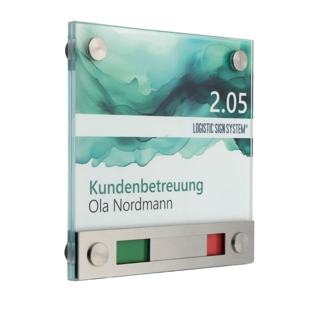 Türschild VITRUM 150/150 mit Rot/Grün-Anzeige