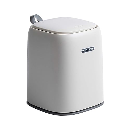 Originals Mini bote de basura para encimera, capacidad de 1.3 L, color blanco, material de polipropileno, fácil de limpiar, con mango de silicona,