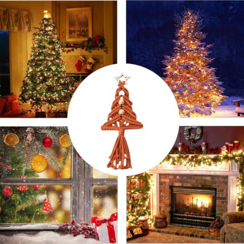 Decoraciones navideñas para árbol estilo tapiz boho para colgar en casa y dormitorio 4