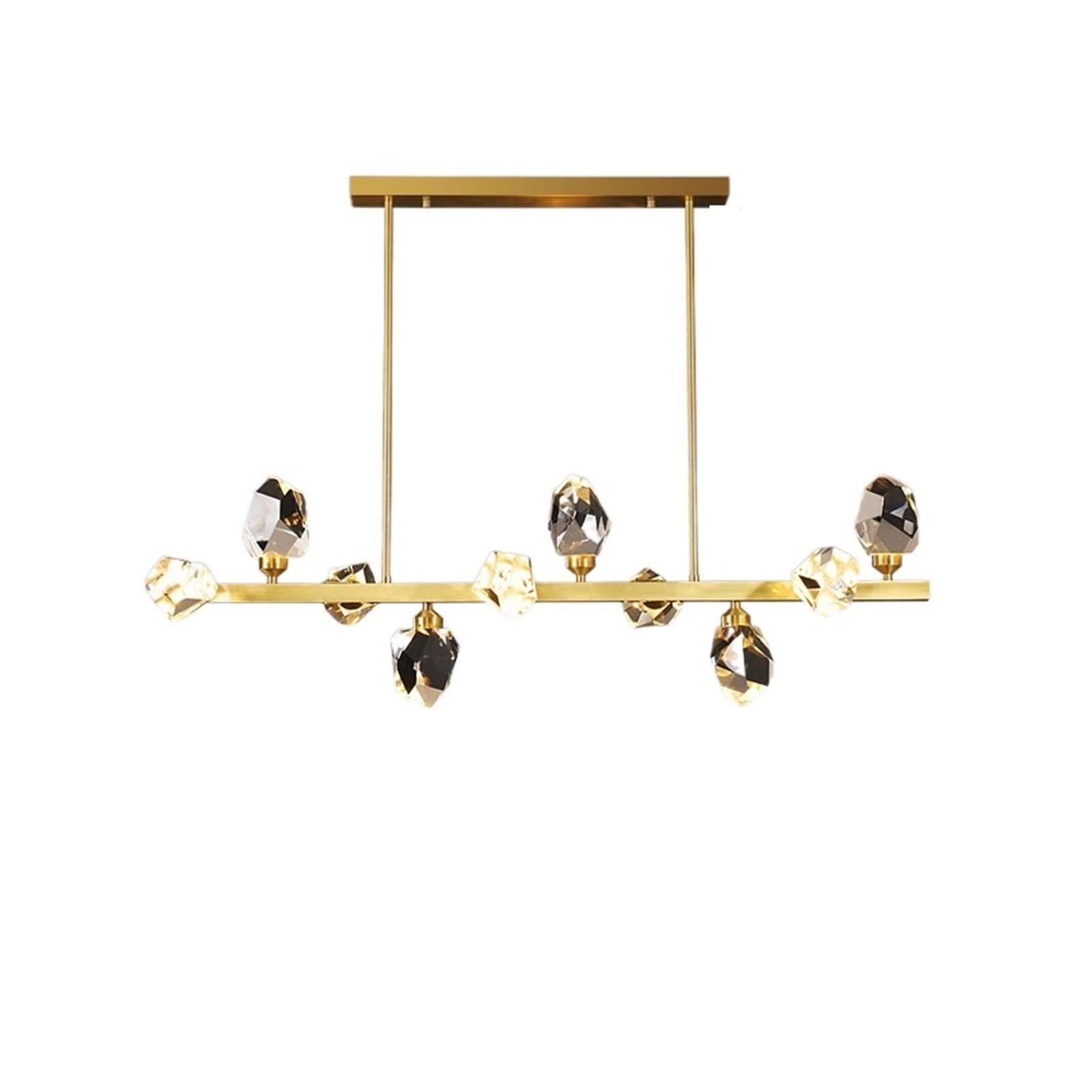 ASerZenith Chandeliers Light Luxury All Copper Crystal Chandelier Villa Living Room Lamp Creative Art Chandelier Nordic Net Red Bedroom Hall Lamp,Hanging Light,Brass 10