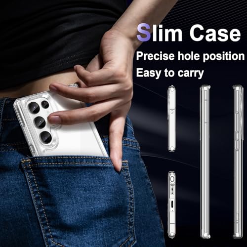 Image of Case for Samsung Galaxy S23 Ultra 5G, Military Grade Drop Protection Phone Case, Yellowing Resistant, Anti-Scratch Hard PC Back, Shockproof Hard Ultra-Thin Protective Cover, Clear