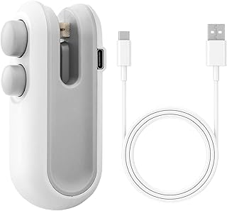 MOMENT Mini Bag Sealer, Heat Bag Sealer with Cutter for Chips Snacks, Type C Rechargeable Handheld Bag Resealer Portable Plastic Sealer Heat Seal Vacuum Automatic Sealing Machine Random Color