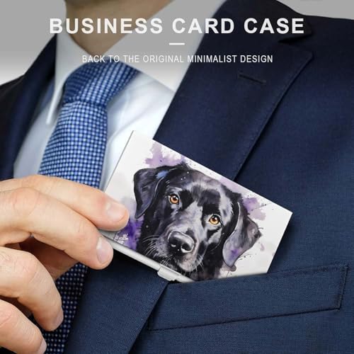 Labrador Lab Retriever Dog Art Business Card Holder Alloy Multi Wallet Credit Card ID Pocket Name Case3