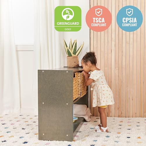 Image of ECR4Kids 2-Shelf Mobile Double-Sided Storage Cabinet, Classroom Furniture, Grey Wash