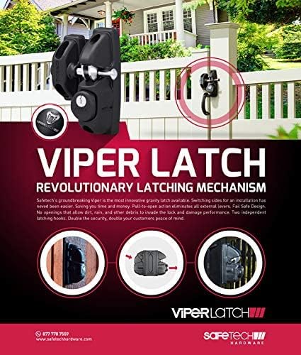 Miniatura 3 de Safetech Hardware Pestillo de puerta de dos lados con 2 ganchos de cierre independientes para mayor seguridad, llave con cerradura en ambos lados,