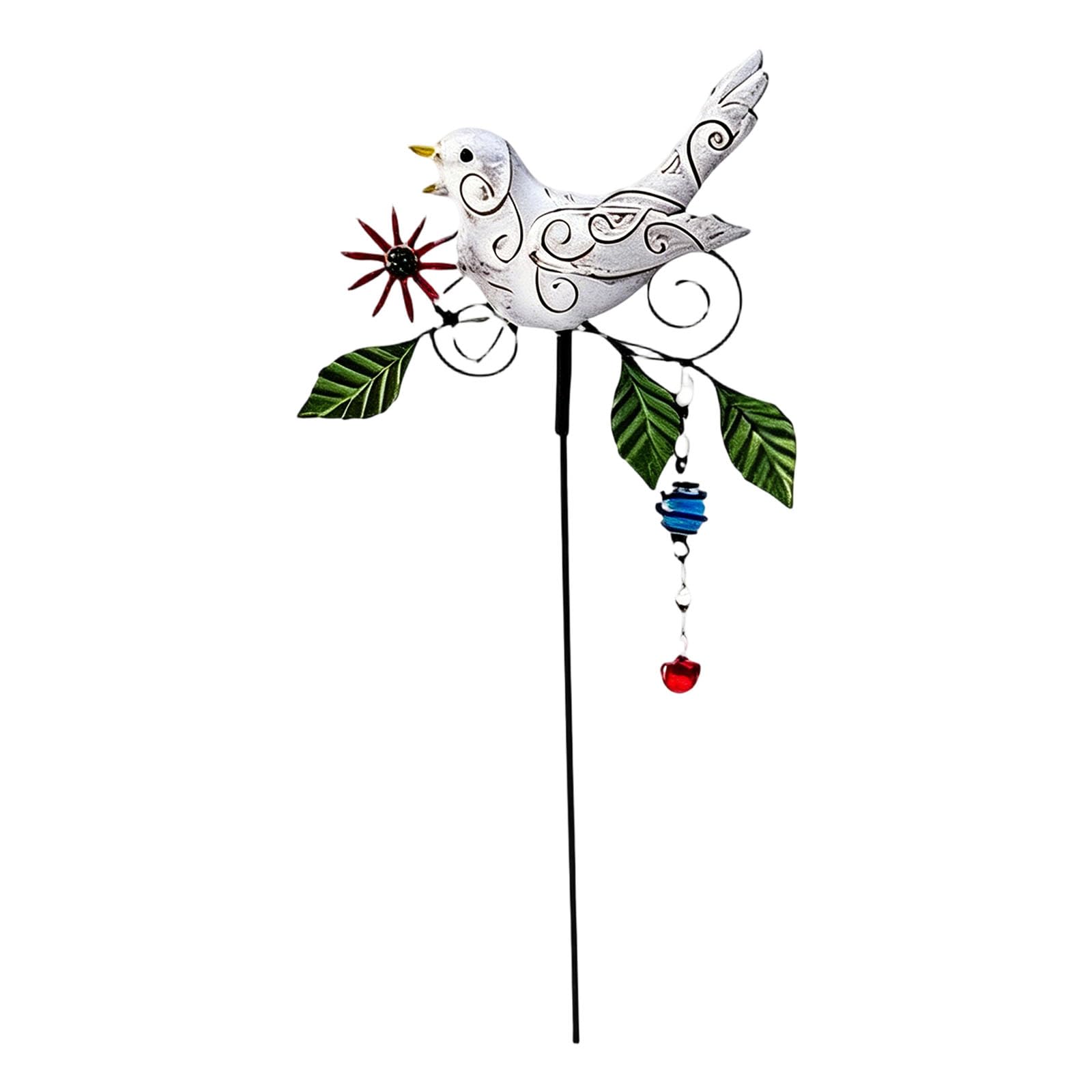 Kaeltsyn Shaking Head Bird Metal Garden Statue Bird Decorative Yard Stakes Outdoor Sculpture for Lawns Flower Bed Patio Yard Art Decorative Stakes