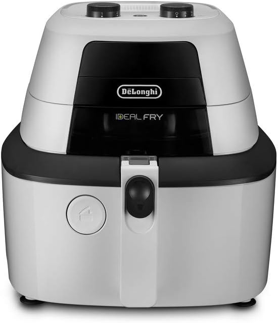 DeLonghi FH2133.W IDEALFRY Friggitrice ad Aria Calda, 1600 W, 1 kg, Plastica, Bianco/Nero DeLonghi FH2133.W IDEALFRY Friggitrice ad Aria Calda, 1600 W, 1 kg, Plastica, Bianco/Nero