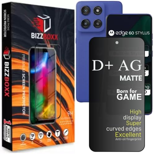 Image of Tempered Glass Compatible For Motorola Edge 60 Stylus 5G D+ AG Matte Screen Guard Protector Anti Fingerprint Bubble free installation kit (Moto Edge 60 Stylus - 6.67 inches) - Pack of 1