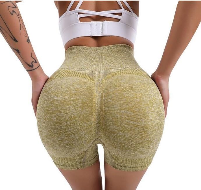 Image of Gym While This Exercise Seamless Yoga Stretch Butt Yoga Sport Fitness Exercise for Women Stretchy Women's High Waist Shapeware Shorts Butt Lift Workout Athletic Tummy Control