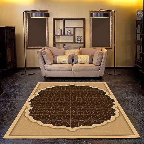 Tapis de cuisine antidérapant grand format lavable pour couloir marron