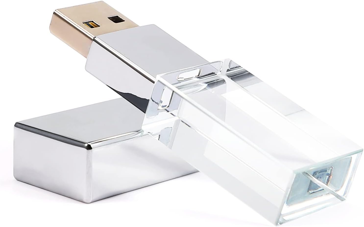 Laak 8GB New Crystal Transparent Rectangle Genuine USB Flash Drive 3.0 Wedding Gift Pendrive,Silver