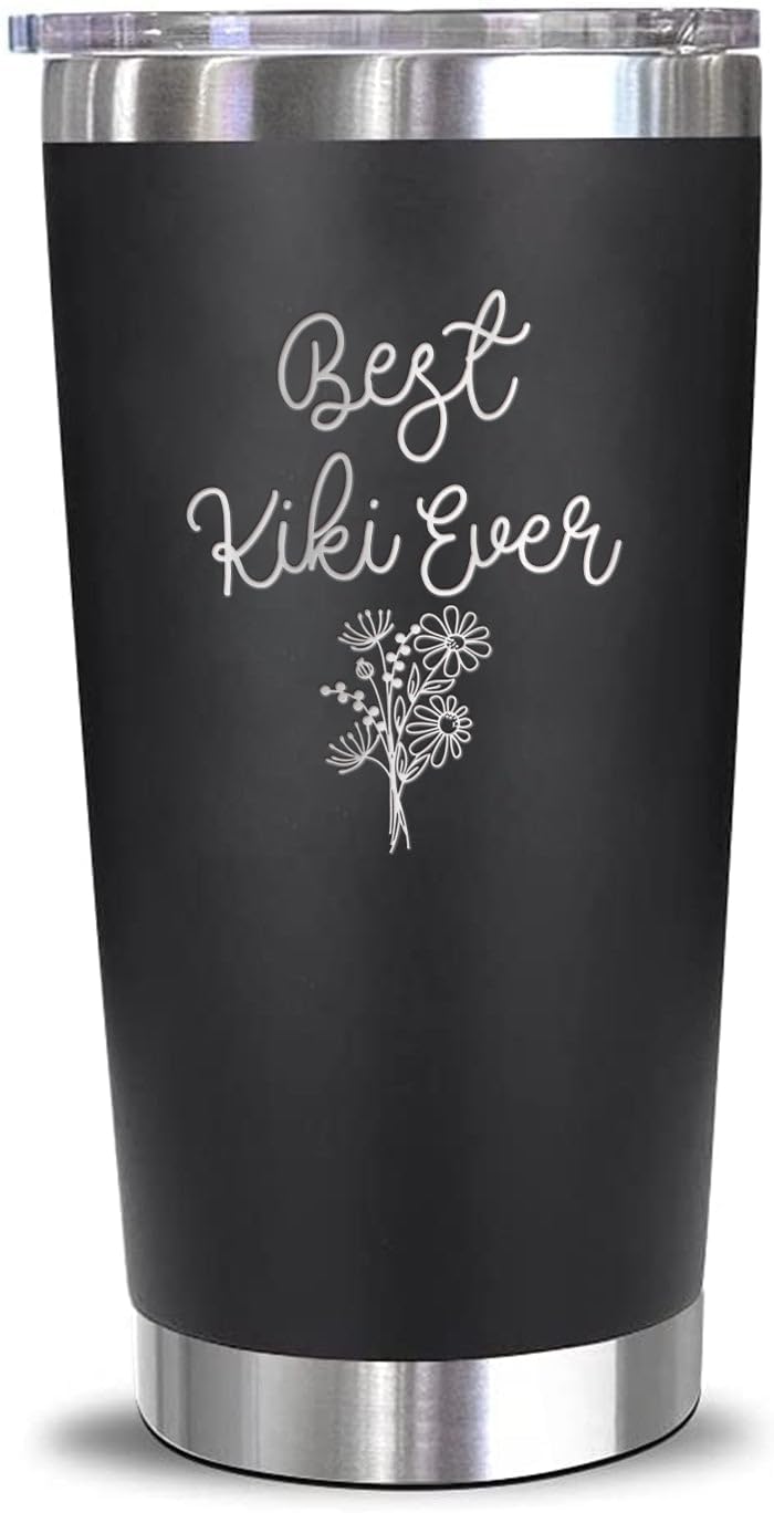 Best Kiki Ever Tumbler - Floral Kiki Mug - Kiki Mug - Gift For Kiki - Mother's Day Gift - Kiki Coffee Mug - Stainless Steel Tumbler 20Oz