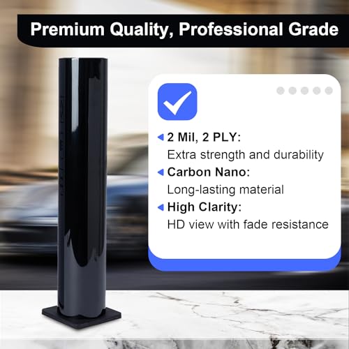 Image of Professional Auto Window Tint Film Roll, 5% Premium Carbon Car Window Privacy Film, 36IN x 100FT- UV Protection, Scratch & Heat Resistant - Blackout Shade for Car Windows
