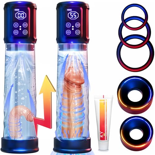 Male Sex Toys Penis Pump - Sex Toys Penis Extender for Men Erection, Adult Toys Penis Enlarger Dick Pump with 3 Sucking Modes & 4 Training Modes, Electric Water Penis Pump Cock Penis Vacuum Pump
