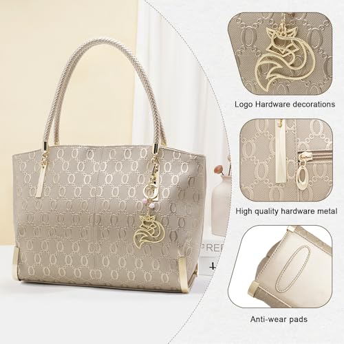 Image of FOXLOVER Large Capacity Tote Handbags for Women, Women's Top-handle Bags Fashion Shoulder Bags Purses Minimalist design