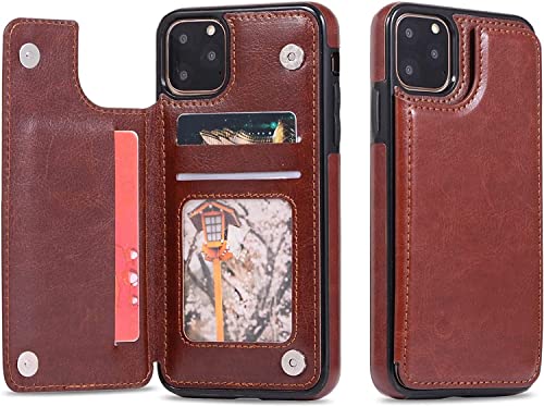 Étui iPhone 11 Pro SCHIK marron à rabat avec protection intégrale - 5