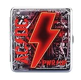 ZIGARETTENETUI "AC/DC" für 20 Zigaretten aus Metall Leder Glanz Zigarettenbox Zigarettendose Box Dose Hardcase Etui Case 4-Varianten 81 (Motiv-1)