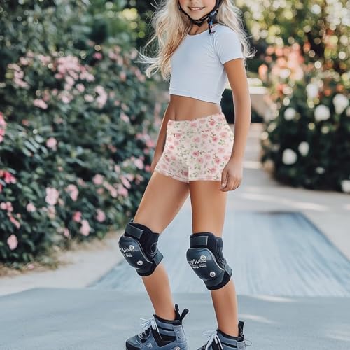 Girls Dance Gymnastics Shorts for Tumbling Volleyball Cheer Ballet Skin-Friendly Safety Biker Shorts for 5-14 Years3