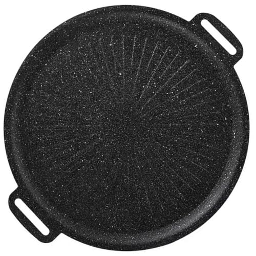 FELTECHELECTR Parrilla para Barbacoa al Aire Libre Antiadherente 30 Cm de Hierro Revestimiento de Piedra para Camping y Uso Doméstico, Bandeja para Asar Multifuncional, Utensilios Esenciales