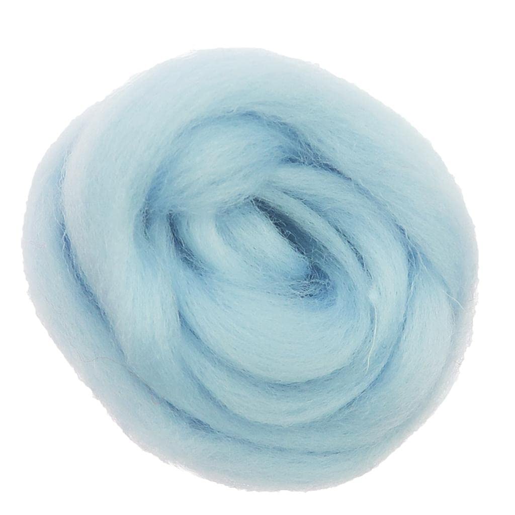 10g Wool Roving Fiber Hand Spinning Crafts for Doll Handmade Nile Blue